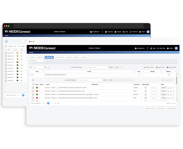 Screen showing completions software