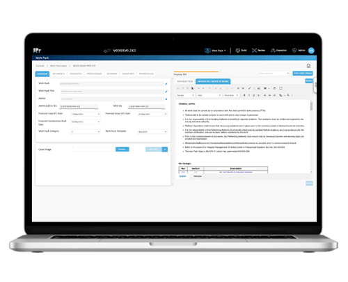 Work Pack Software MODS Management with what a digital work pack includes